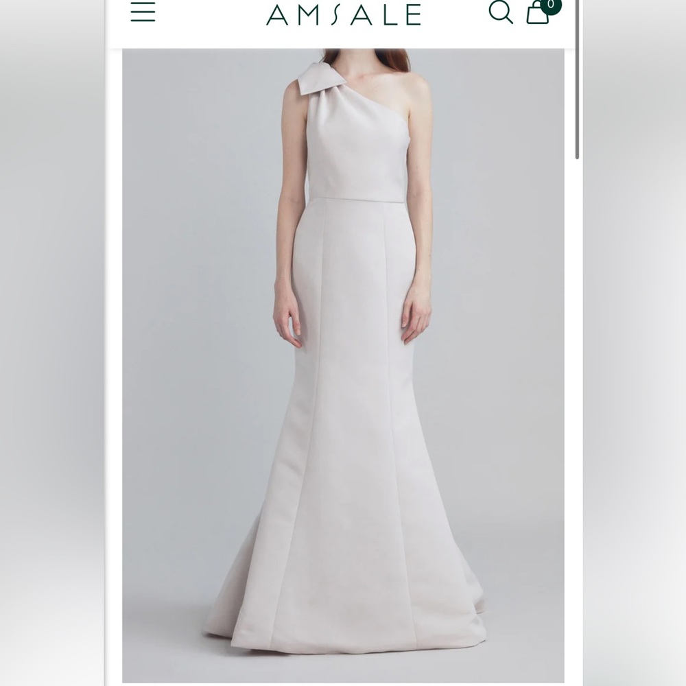 Champagne AMSALE One-Shoulder Sierra Bridesmaid Dress - Size 8 Standard